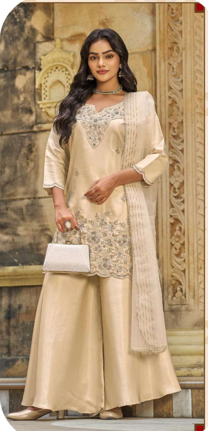 rudraksh satin beats work top palazzo suit wear rudraksh satin beats work top palazzo suit wear