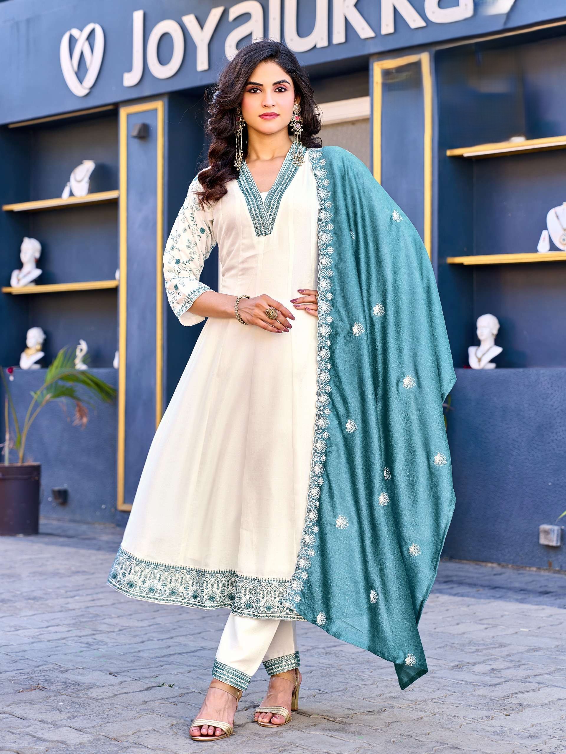 rudraksh vichitra silk designer 3 pcs flair suit rudraksh vichitra silk designer 3 pcs flair suit