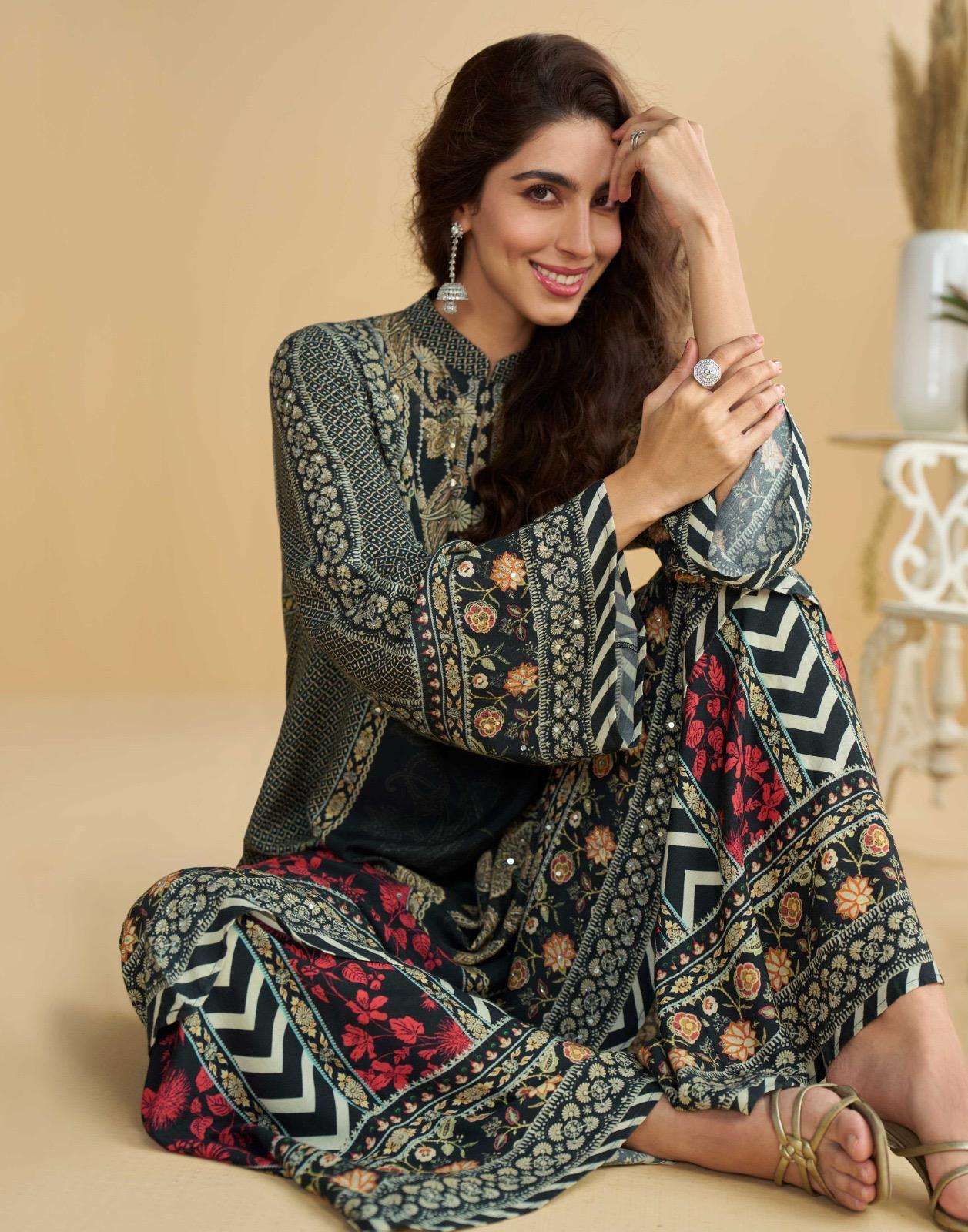 rudraksh kanika luxury brand crep printed top and plazzo gota patti aari work dupatta rudraksh kanika luxury brand crep printed top and plazzo gota patti aari work dupatta