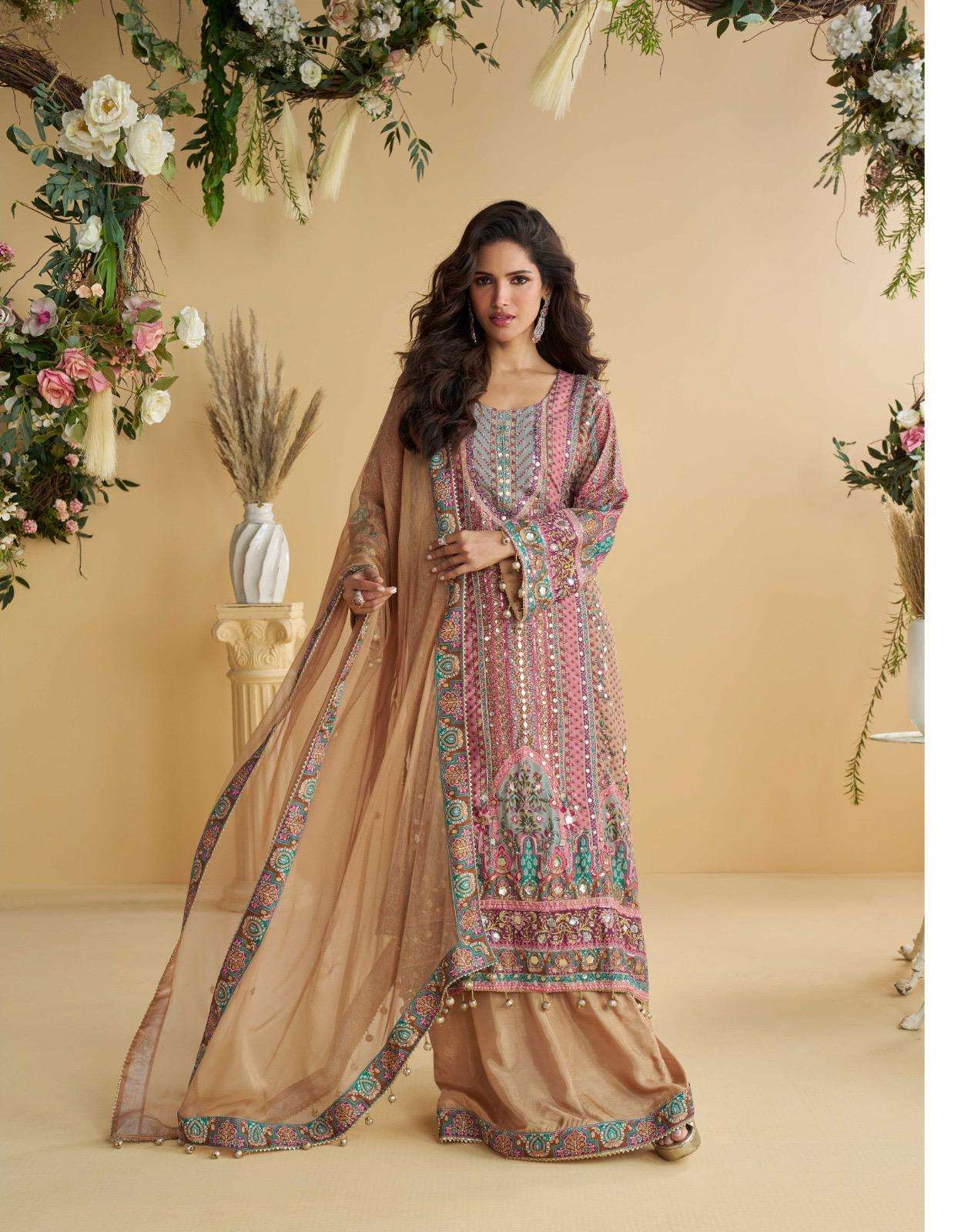 rudraksh kanika luxury brand crep printed top and plazzo gota patti aari work dupatta rudraksh kanika luxury brand crep printed top and plazzo gota patti aari work dupatta