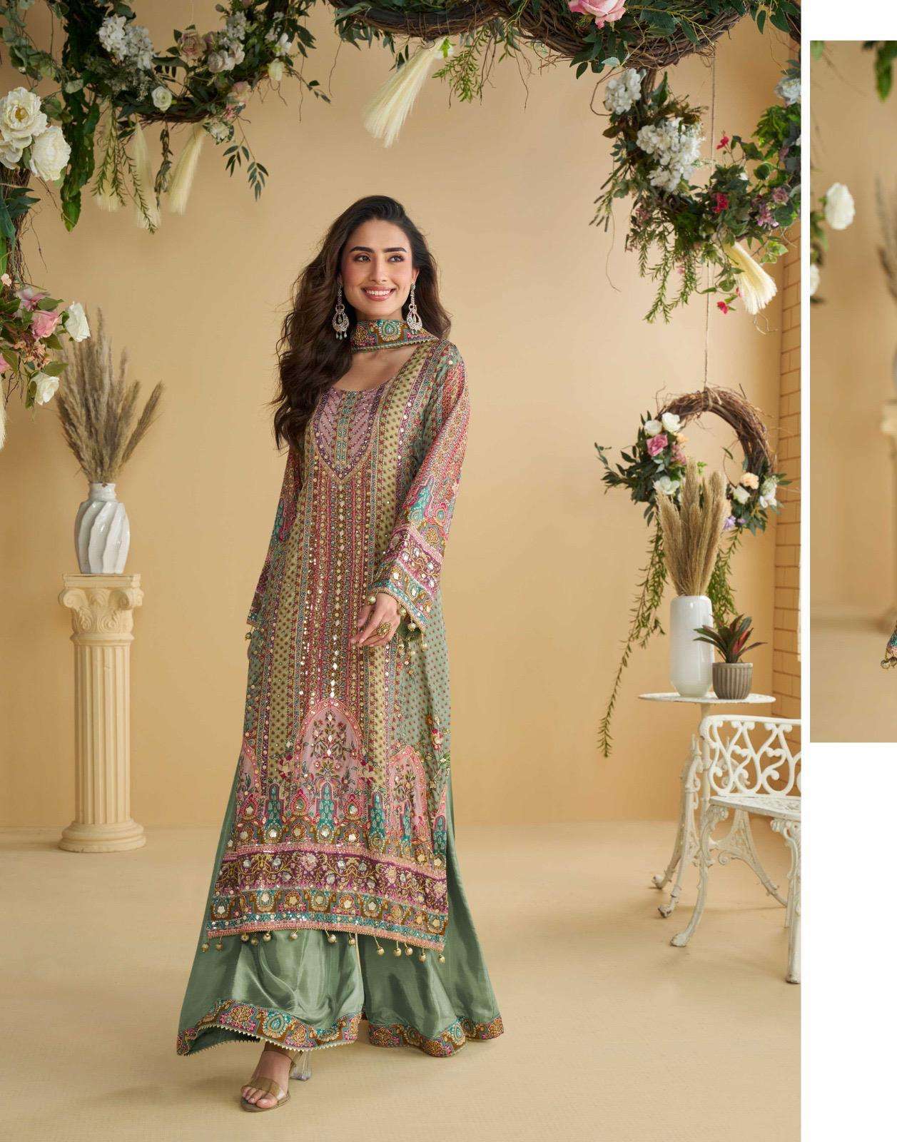 rudraksh kanika luxury brand crep printed top and plazzo gota patti aari work dupatta rudraksh kanika luxury brand crep printed top and plazzo gota patti aari work dupatta