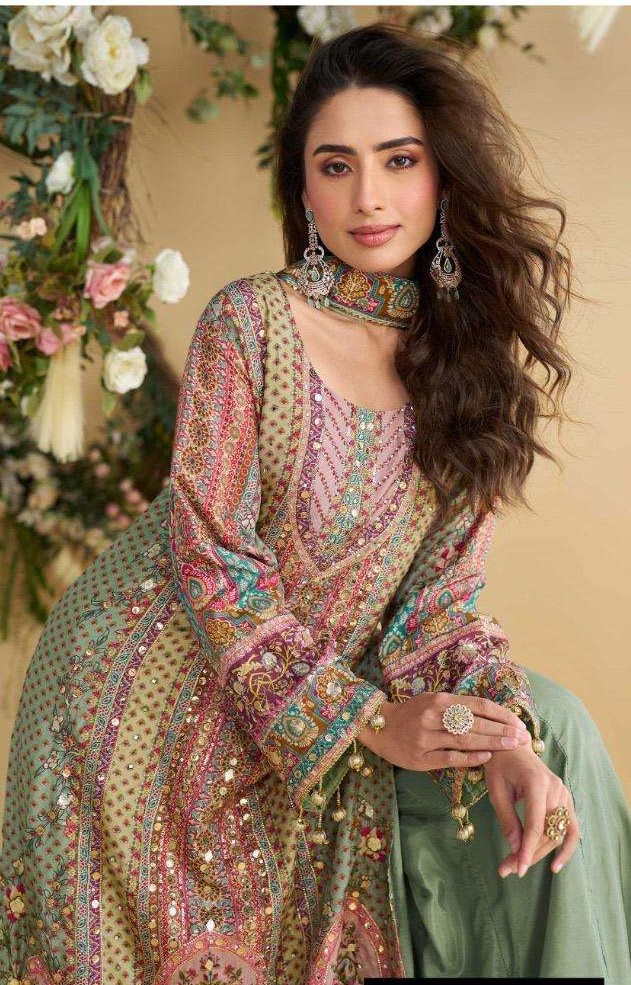 rudraksh kanika luxury brand crep printed top and plazzo gota patti aari work dupatta rudraksh kanika luxury brand crep printed top and plazzo gota patti aari work dupatta