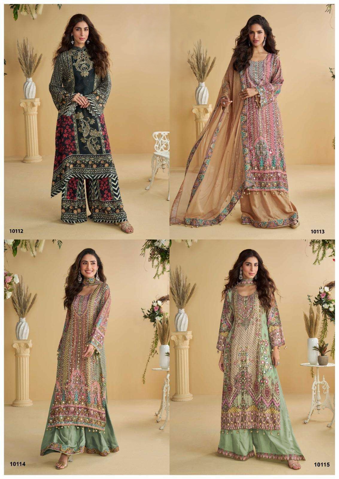 rudraksh kanika luxury brand crep printed top and plazzo gota patti aari work dupatta rudraksh kanika luxury brand crep printed top and plazzo gota patti aari work dupatta