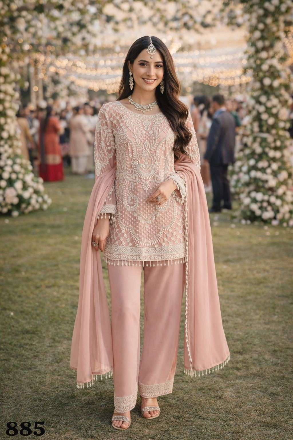 rudraksh eid and party wear look heavy work top with pant and dupatta rudraksh eid and party wear look heavy work top with pant and dupatta