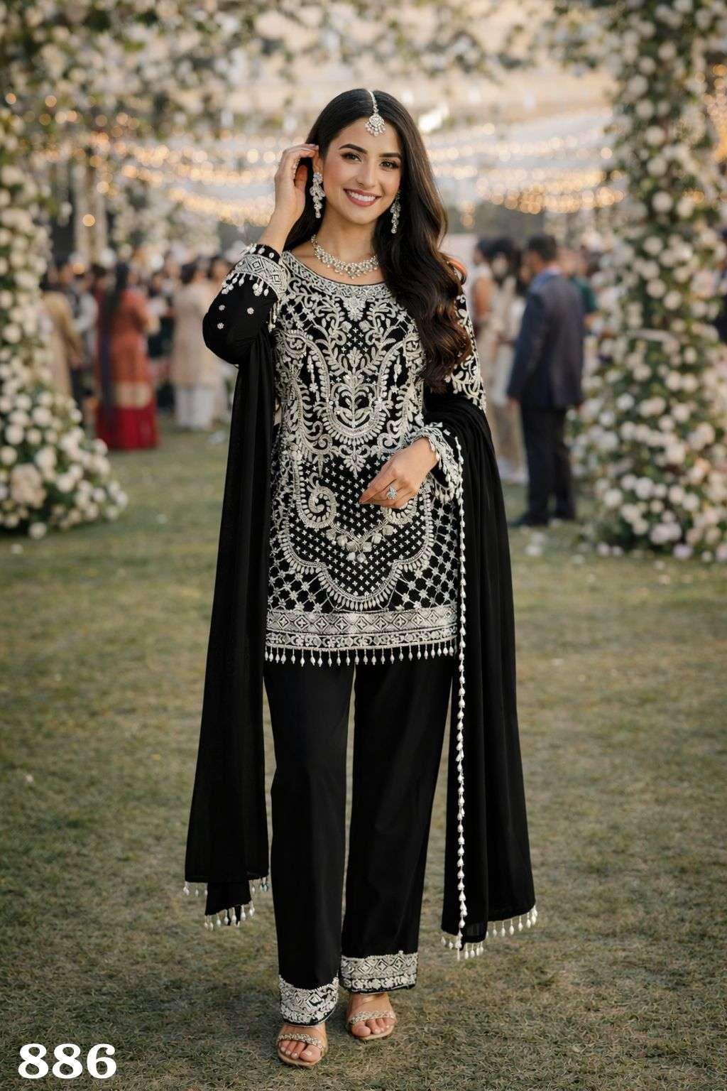 rudraksh eid and party wear look heavy work top with pant and dupatta rudraksh eid and party wear look heavy work top with pant and dupatta