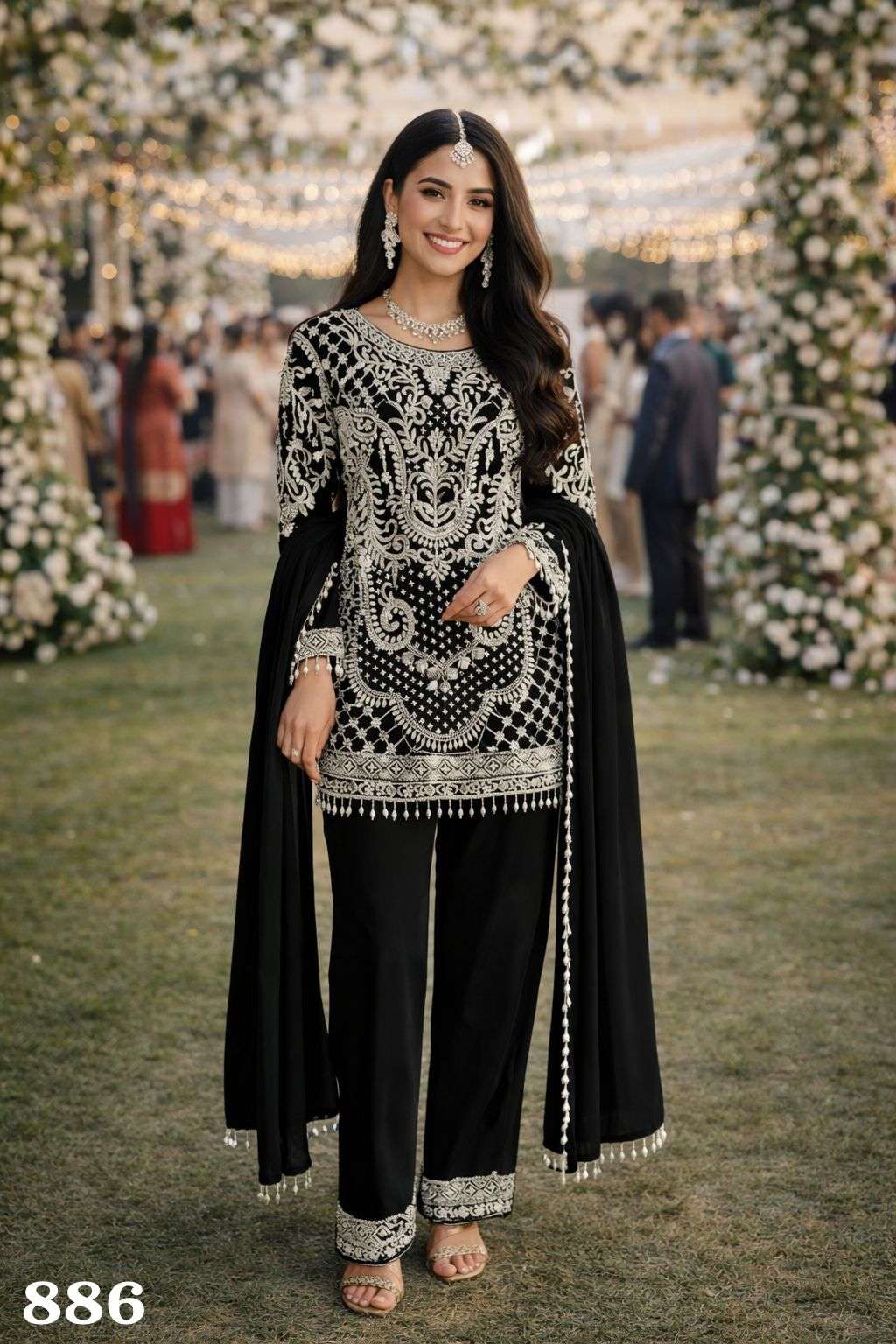 rudraksh eid and party wear look heavy work top with pant and dupatta rudraksh eid and party wear look heavy work top with pant and dupatta