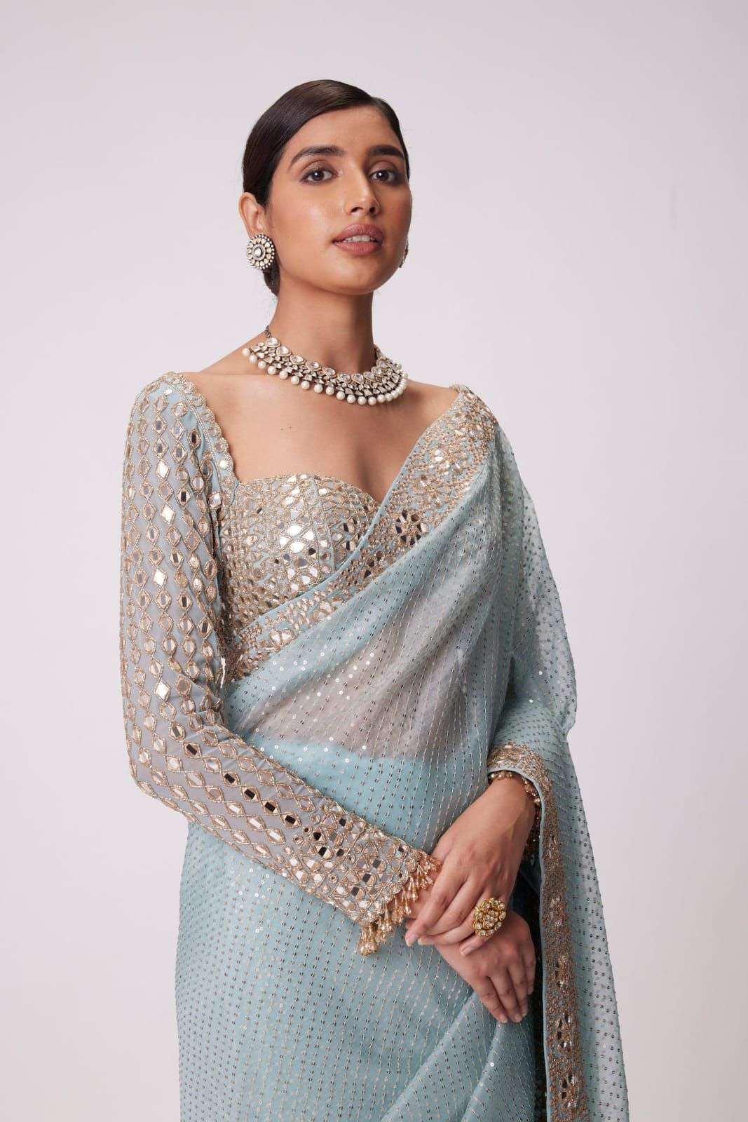 rudraksh heavy and soft faux georgette fabric parrty wear and regular wear saree rudraksh heavy and soft faux georgette fabric parrty wear and regular wear saree