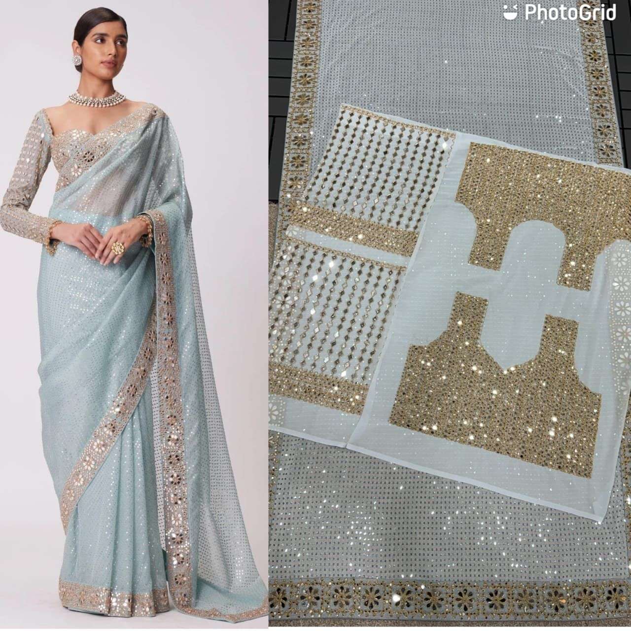 rudraksh heavy and soft faux georgette fabric parrty wear and regular wear saree rudraksh heavy and soft faux georgette fabric parrty wear and regular wear saree