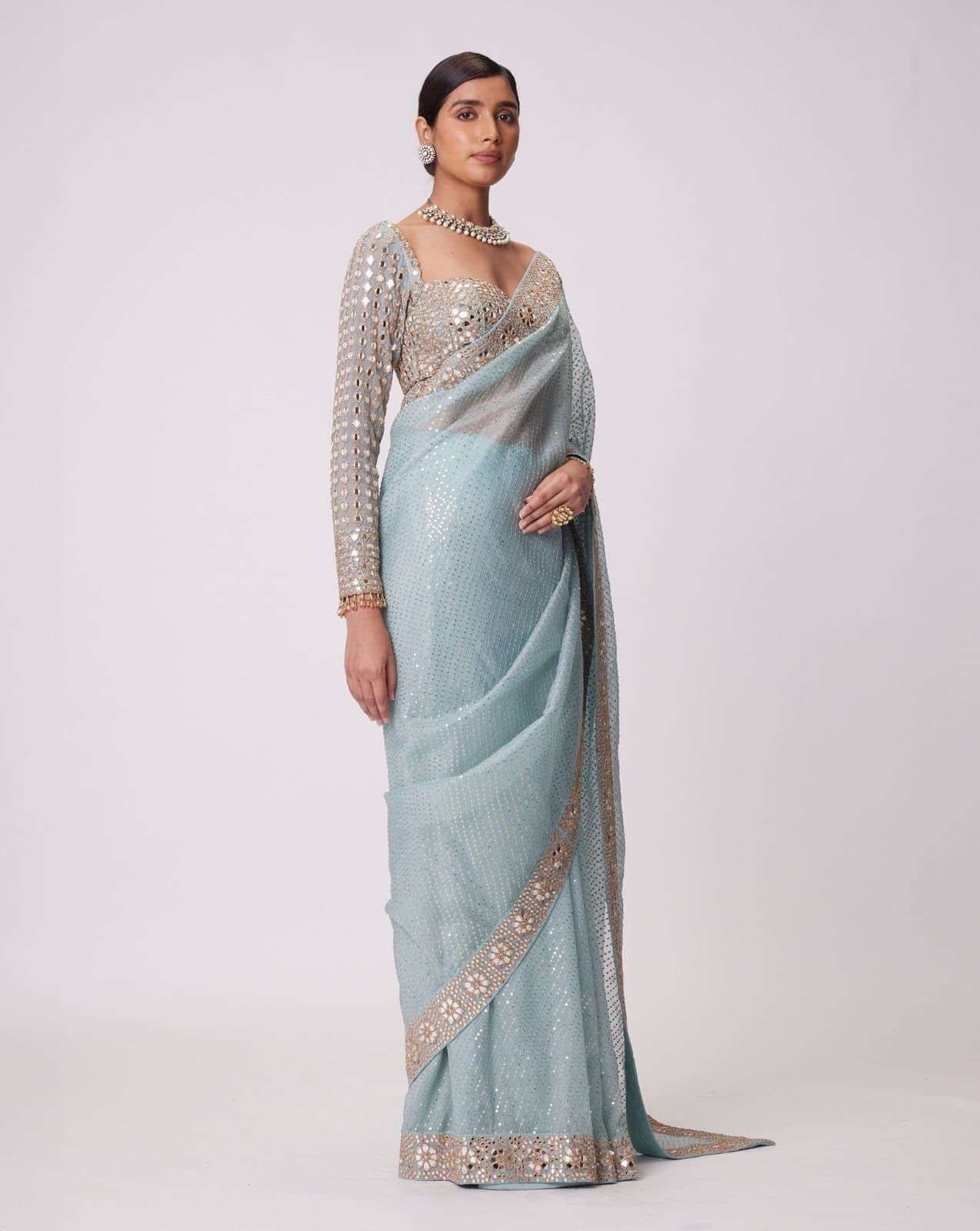 rudraksh heavy and soft faux georgette fabric parrty wear and regular wear saree rudraksh heavy and soft faux georgette fabric parrty wear and regular wear saree