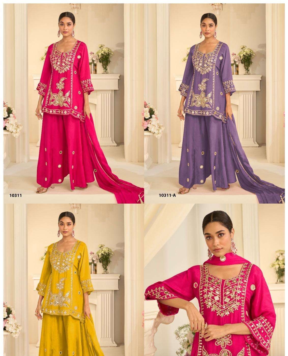 Rudraksh_CHINON SILK TOP WITH SHARARA DUPATTA EXPORT - Image 5