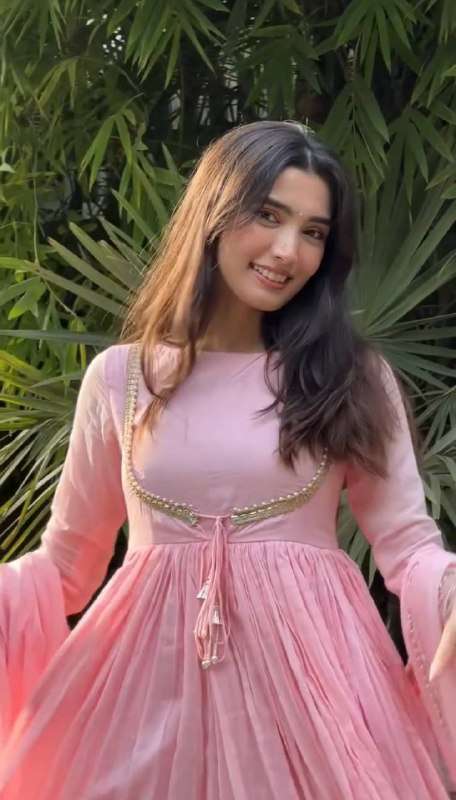 rudraksh silk with readymade pink anarkali suit fancy style rudraksh silk with readymade pink anarkali suit fancy style