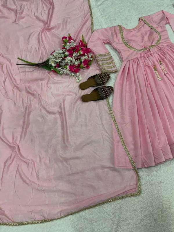 rudraksh silk with readymade pink anarkali suit fancy style rudraksh silk with readymade pink anarkali suit fancy style