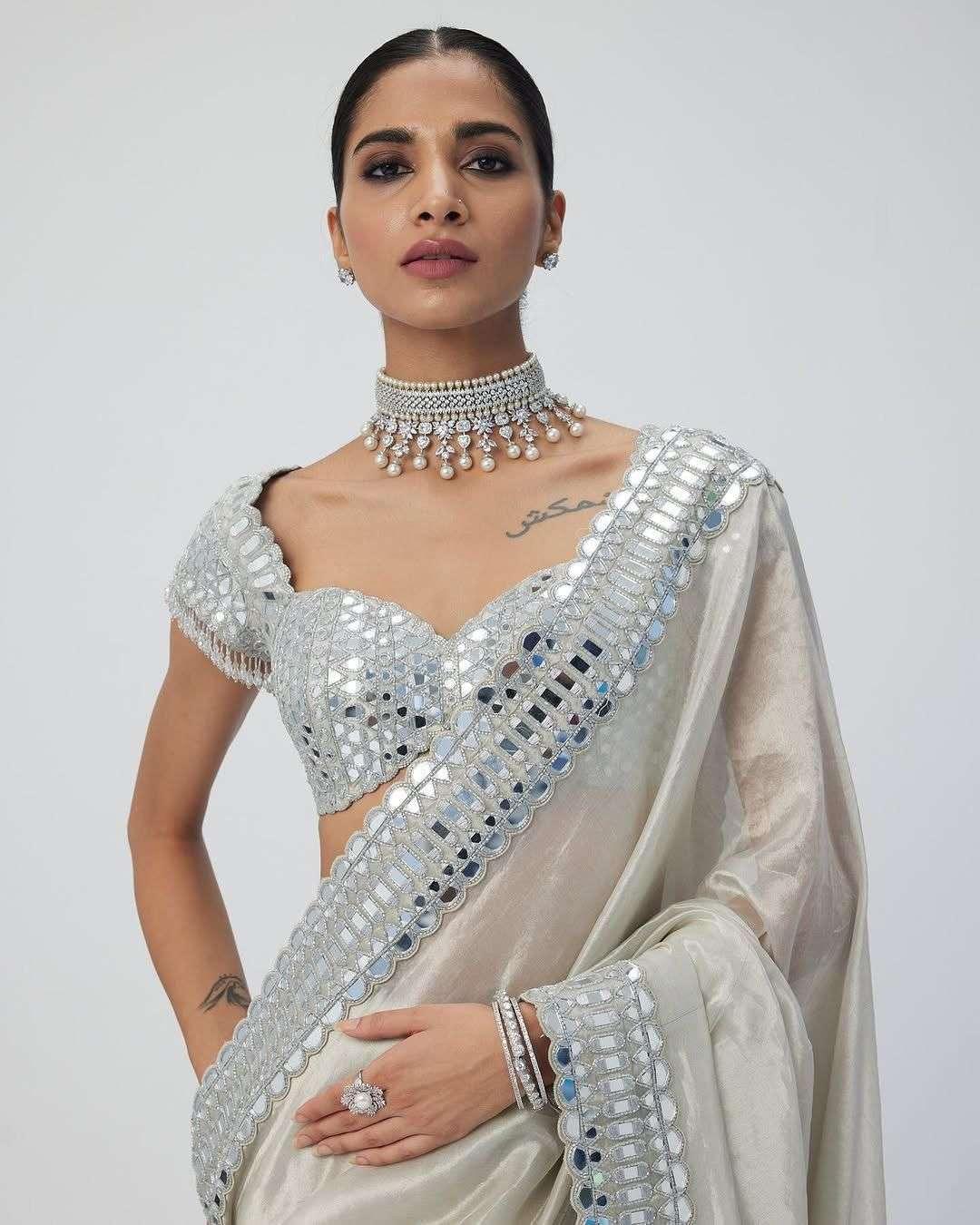 rudraksh slay in style with this one of a kind which allures your beauty and soothes your eyes satin organza fabric saree
