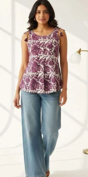 rudraksh mr western seeleveless top for girl college & office reseller
