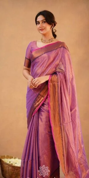 rudraksh restock temple raga tissue exclusive all seasons collection super soft & light weight summer friendly handloom cotton saree