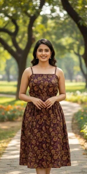 rudraksh kn strip midi style cotton fabric summer wear for women western cloth