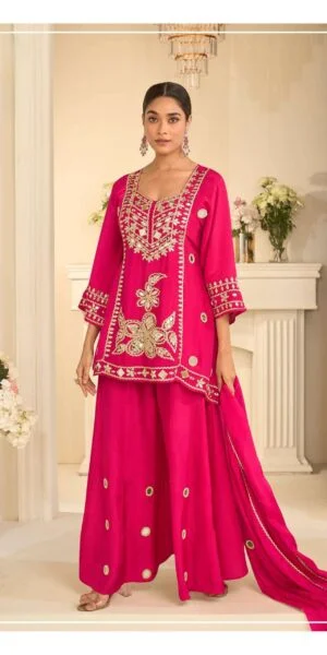 rudraksh mirror collection 10311 chinon silk top with sharara
